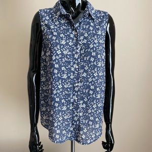 Blue H&M Floral Blouse (Size 6)